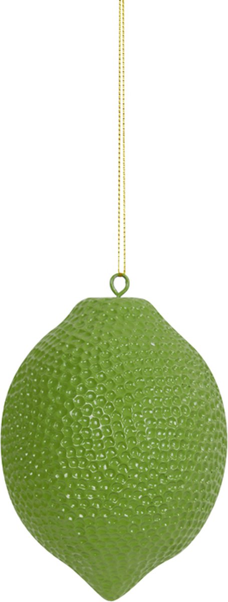Ornament hang Ø9x12 cm LEMON groen