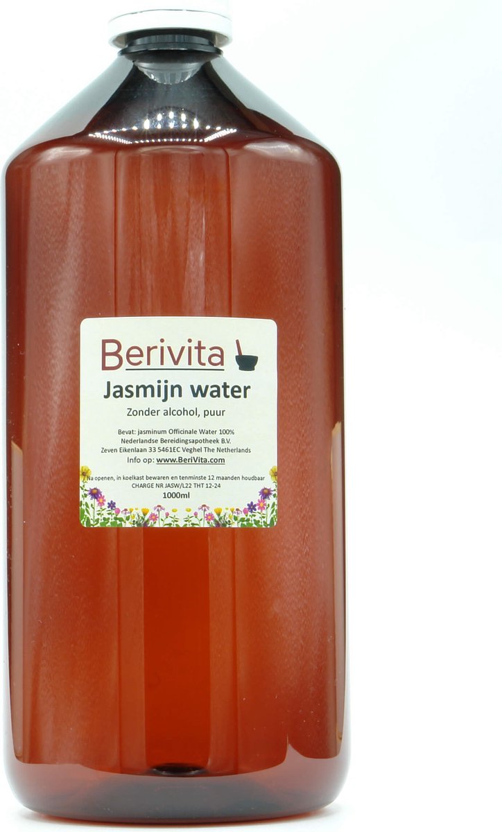 Jasmijnwater Liter 100% Puur - Hydrosol, Hydrolaat van Jasmijn Bloemen - Gezicht en Body Mist - Natuurlijke Toner