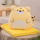 Kawaii Kussen - Kawaii Knuffel - Squish Pillow - Squish Knuffel - Tijger Knuffel - Geel - 35cm