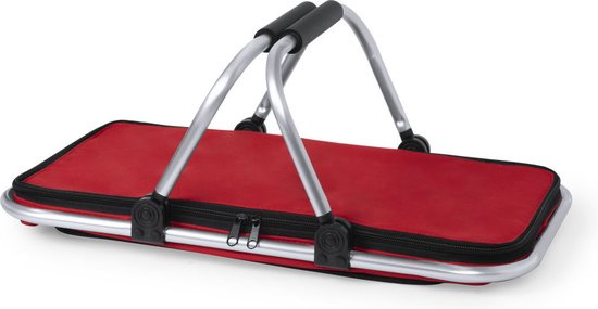 Picknickmand - Boodschappentas - Koeltas - Picknicktas - Boodschappenmand - 28 x 47 cm - 33 liter - rood van Merkloos — afbeelding 4