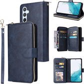 BookCover - 9 Cards - Wallet Etui Hoes geschikt voor Samsung Galaxy A54 - 5G - Blauw
