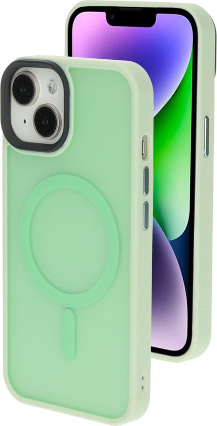 Mobiparts hoesje geschikt voor Apple iPhone 14 - Hardcover - MagSafe - Groen