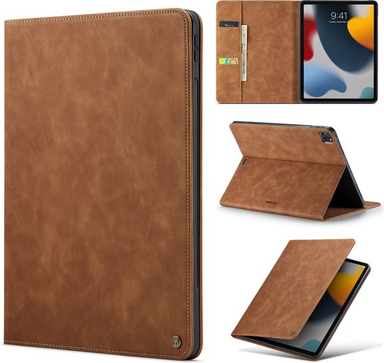 Foto: Casemania hoes geschikt voor apple ipad pro 11 inch 2018 2020 2021 2022 sienna brown book case met magneetsluiting