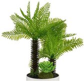 Decoratieve plant Wit Groen Plastic (18 x 33 x 18 cm)