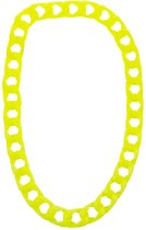 Collier à gros maillons Jaune Fluo - collier - rétro - mauvais vêtement - outfit de party - Carnaval - femme - homme - années 80