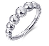 Schitterende Zilveren Stapel Bolletjes Ring 15.25 mm. (maat 48) | Damesring | Aanschuifring |Jonline