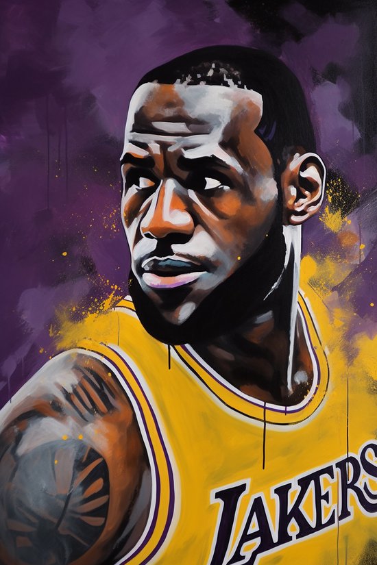 Lebron James Poster - Lakers Basketballer - Lakers - Hoge Kwaliteit - 51x71cm - Geschikt om in te lijsten