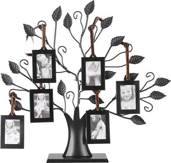 6 hangende foto's display boom stamboom fotolijst met hangende boom ontwerp decoratieve tafel voor foto foto boom display (S)