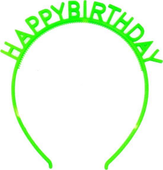 Diadeem happy birthday fel groen - kinderfeestje - verjaardag