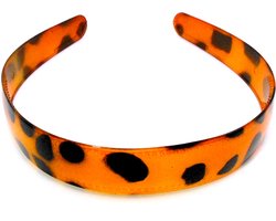 Diadeem kunststof transparant bruin lichte tint met zwarte vlekken