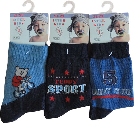 Baby / kinder sokjes sport - 21/23 - jongetje - 90% katoen - naadloos - 12 PAAR - chaussettes socks