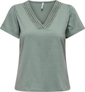 Only T-shirt Onlbenita S/s V-neck Top Jrs 15294612 Chinois Green Dames Maat - XS