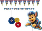 Paw Patrol - Chase - Feestversiering - Kinderfeest - Verjaardag - Themafeest - Feest - Slinger - Vlaggenlijn - Waaier hangdecoratie - Folie ballon.