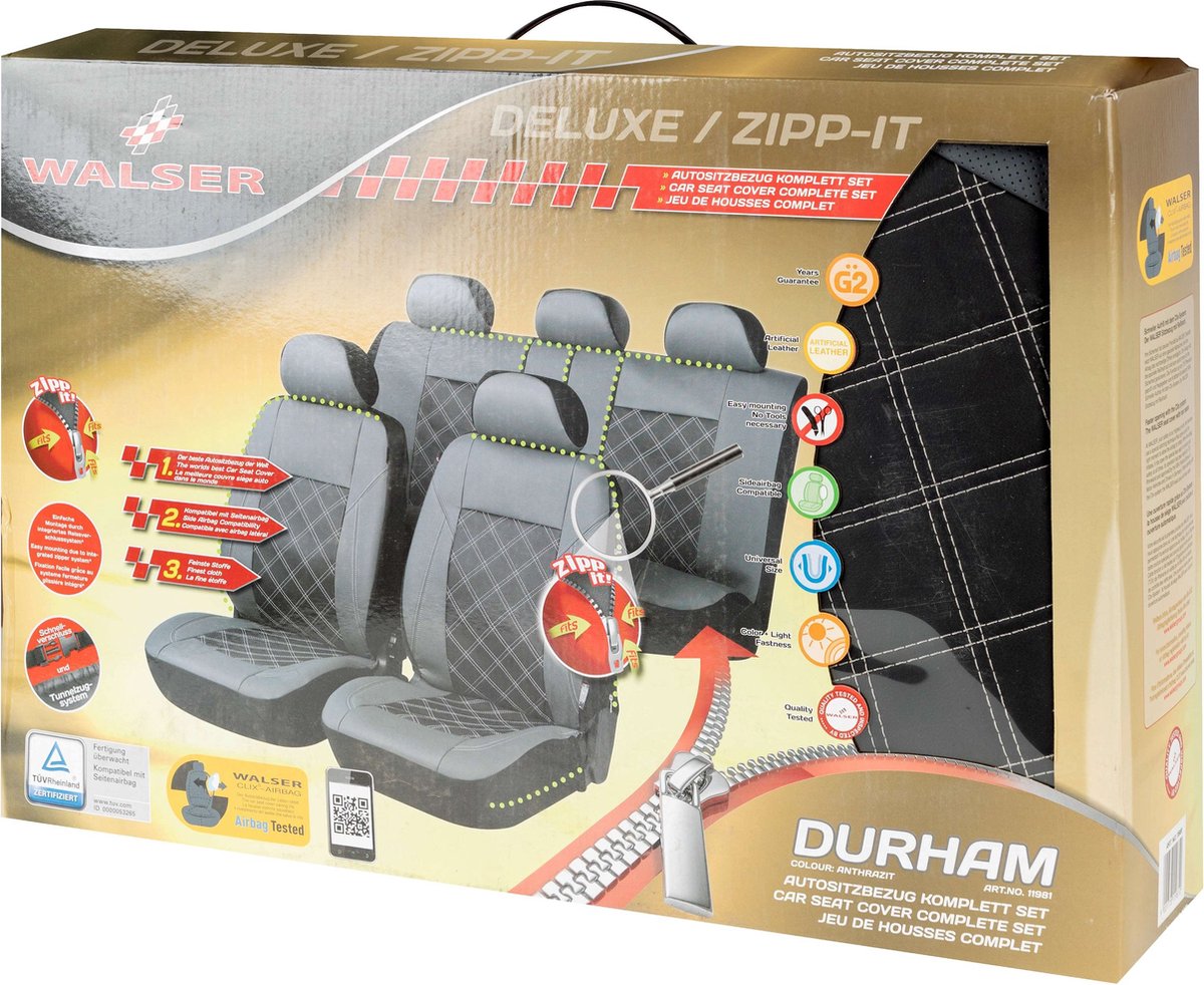 Auto stoelbeschermer Durham met Zipper Deluxe set, 2... Autostoelhoes, ZIPP-IT