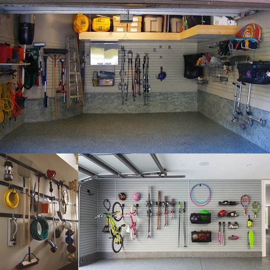 Porte-outils, lot de 30, 2 tailles, jusqu'à 17,5 kg, crochet mural, garage,  cave