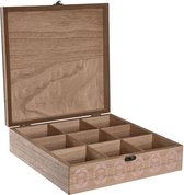 Box for Infusions DKD Home Decor Kristal Roze Metaal Wit Hout MDF (24 x 24 x 7 cm) (3 Stuks)