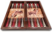 Artwork Backgammon - Prachtige afbeelding van paarden - Houten bordspel - Maat L 42cm - Yenigün Tavla