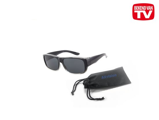 Overzetbril – Zonnebril – Polarized – UV400 – Polariserend – Man - Vrouw - Zwart Antraciet - Bekend van TV