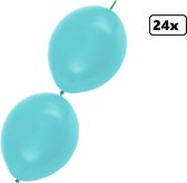 24x Doorknoop ballon lichtblauw 25cm – Link Ballon - festival themafeest geboorte party