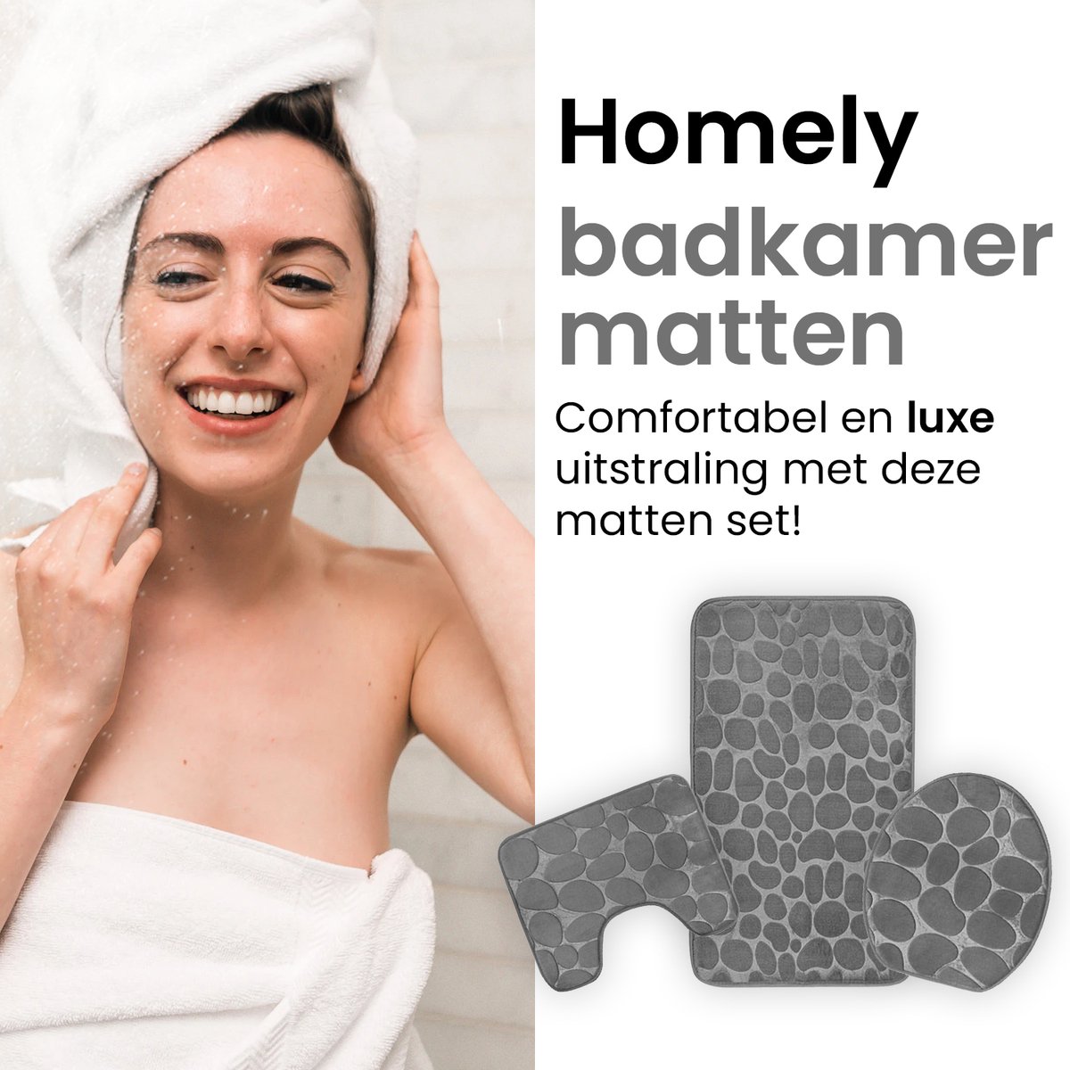 Badmat Set - Toiletmat - Badmat Antislip - Badmat Luxe - Roze