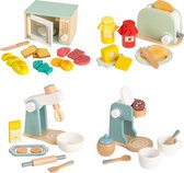 Zoem - Micro-ondes - Machine à pâte - Robot culinaire - Grille-pain - Cafetière - Jouets en bois - Cuisine de jeu - Durable - Bois - Miniature - Cuisine - Cuisine pour enfants - Accessoires de cuisine - Cadeau - Anniversaire - Jouets