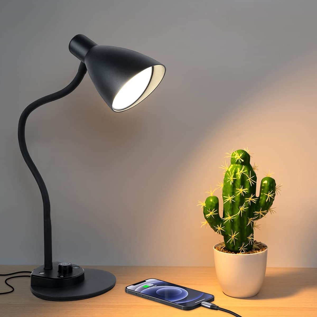 Lampes District ® - Lampe de bureau LED - Recharge de téléphone
