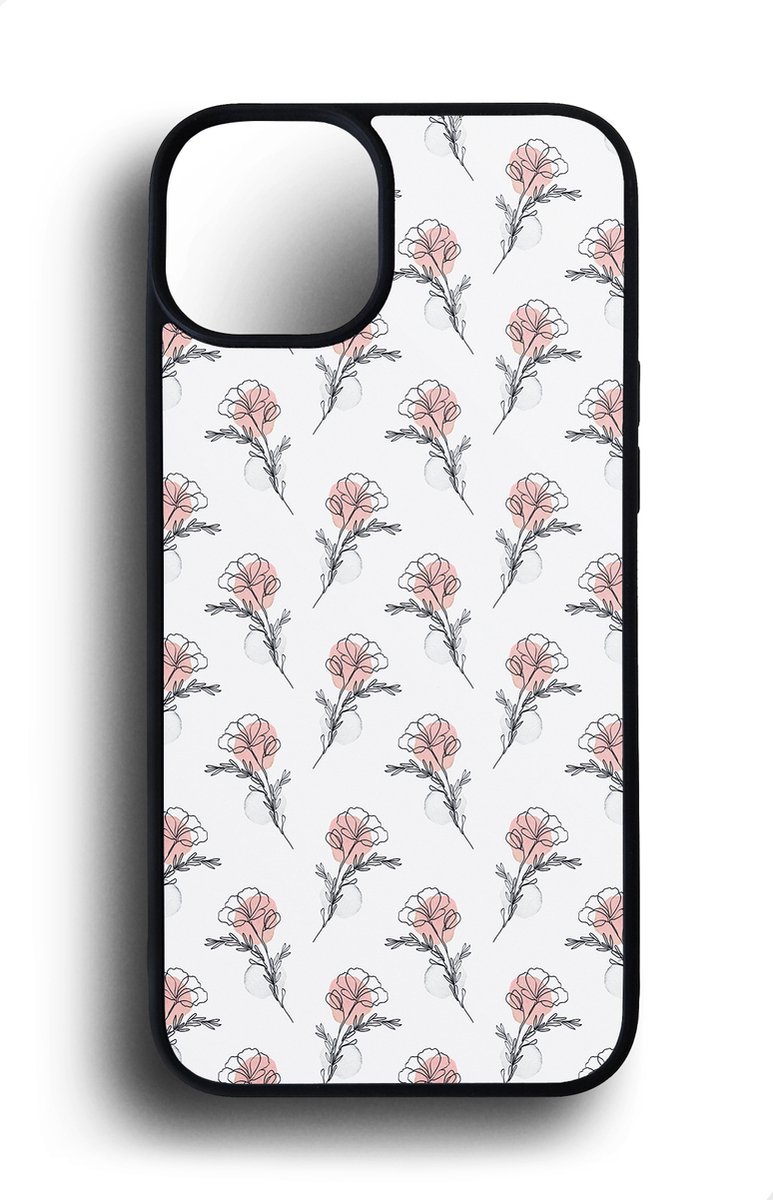 Ako Design Apple iPhone 14 Plus hoesje - Rozen patroon - Hoogglans - TPU Rubber telefoonhoesje - hard backcover