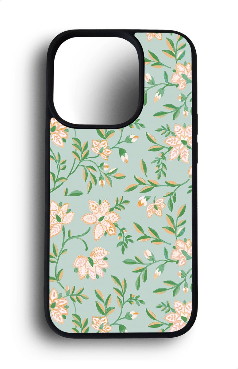 Ako Design Apple iPhone 14 Pro hoesje - Bloemen patroon - Hoogglans - TPU Rubber telefoonhoesje - hard backcover