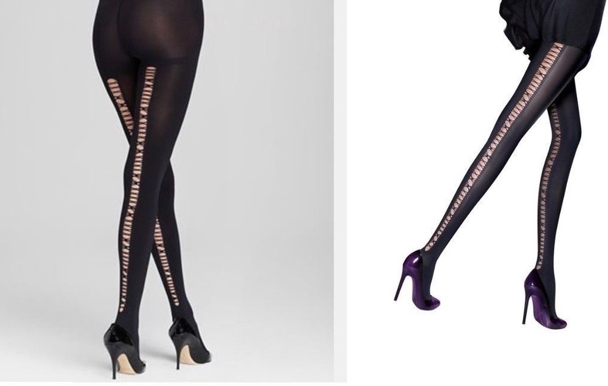 Aristoc Panty - Fashion - Dikke - 80 Den. - Ladder Back - S/M - 36/40 - Zwart