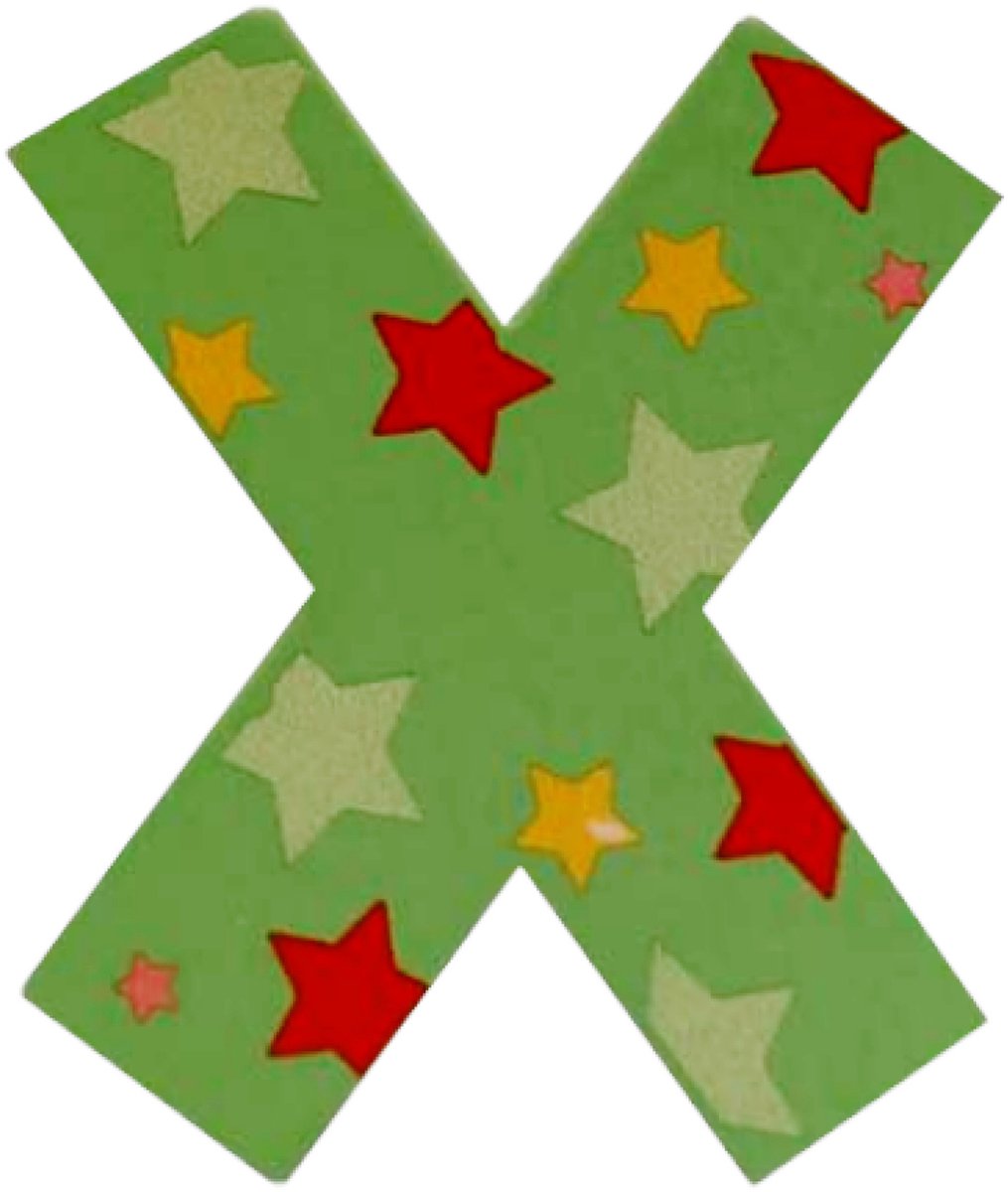 Decoratieletter - X - Hout - 7cm - Groen