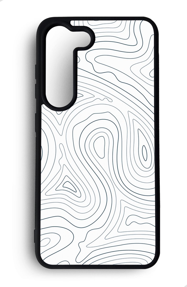 Ako Design Samsung Galaxy S23 hoesje - Abstracte print - zwart wit - Hoogglans - TPU Rubber telefoonhoesje - hard backcover