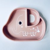Fijn&Snel! - kinderbordje - siliconen - olifant - roze - baby's en kids - vaatwasserbestendig