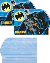 Amscan - DC Comics - Batman - Superheld - Bedankt kaarten met envelop - Kinderfeest - Verjaardag.