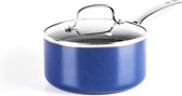Blue Diamond steelpan met deksel ø18cm - blauw - inductie - anti-aanbak - PFAS-vrij