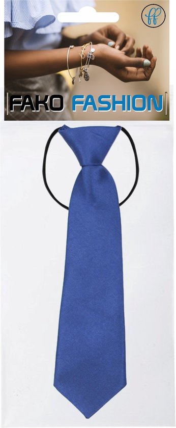 Fako Fashion® - Cravate enfant - Cravate - Das - Uni - Elastique - Bleu  foncé | bol