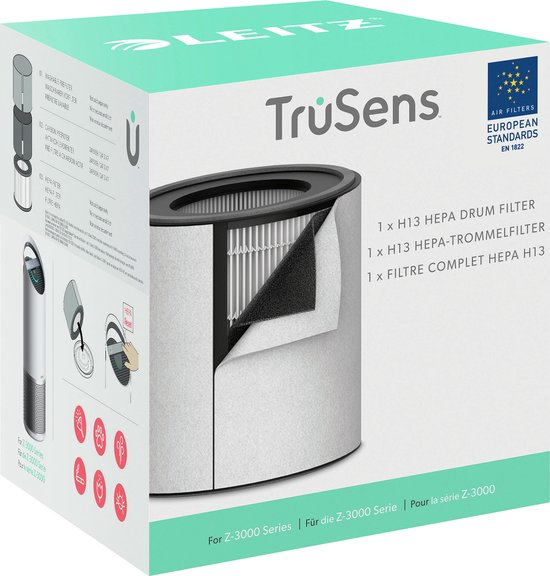 Leitz Dupont Carbon Layer vervanging TruSens Z-1000 luchtreiniger, 3 stuks, zwart, één maat Leitz Dupont Carbon Layer vervanging TruSens Z-1000 luchtreiniger, 3 stuks, zwart, één maat