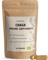 Cupplement - Chaga Capsules 60 Stuks - Biologisch - 500 MG Per Capsule - Geen Poeder - Supplement - Superfood - Mushroom - Paddenstoel
