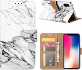 Fonu Boekmodel hoesje Marmerenprint iPhone XS Max