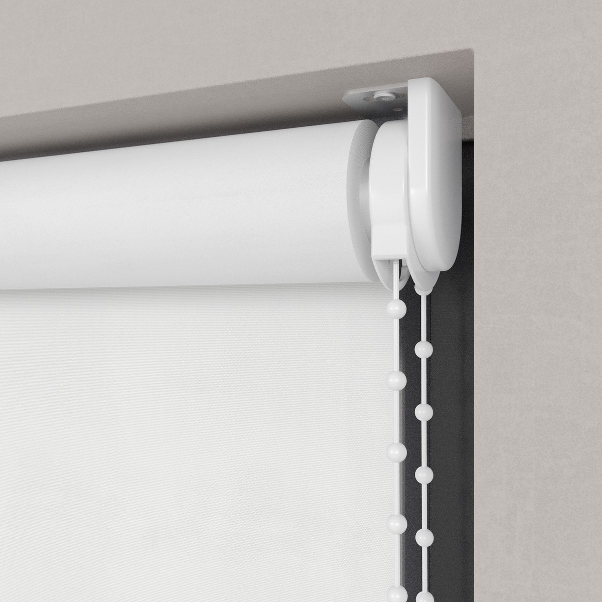 Dutchblinds Rolgordijn - verduisterend - Wit - 155x275cm - Raamdecoratie op maat