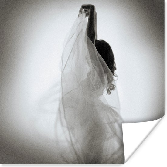 Posters - Femme - Robe - Danse - Zwart et blanc - Posters vintage - 50x50 cm - Affiche murale - Décoration murale