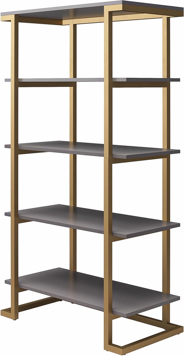 Camila-Boekenkast - 5 Planken - Grafietgrijs