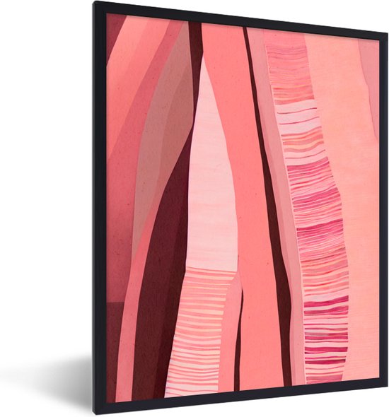 Cadre photo avec poster - Abstrait - Rose - Formes - Pastel - 60x80 cm - Cadre poster