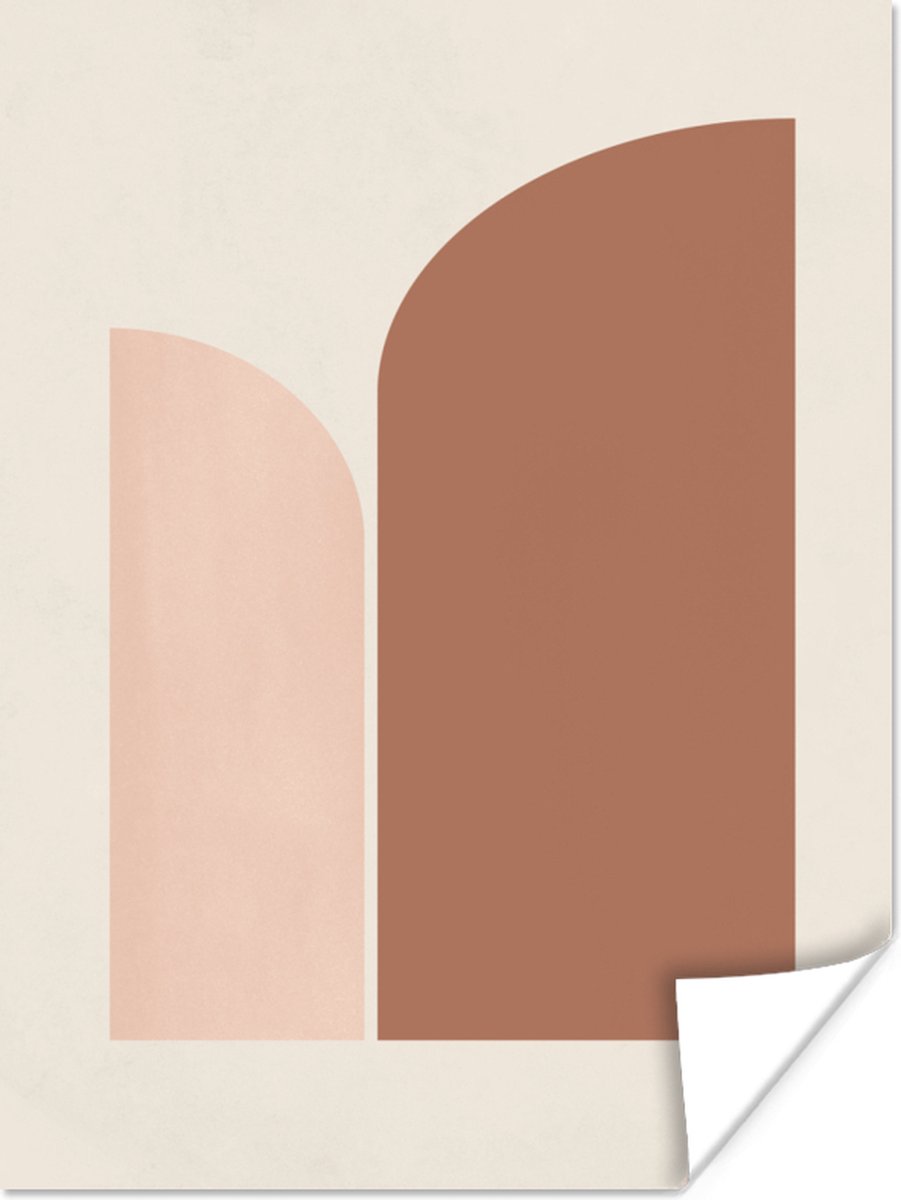 Poster Bruin - Kunst - Abstract - Patroon - 90x120 cm