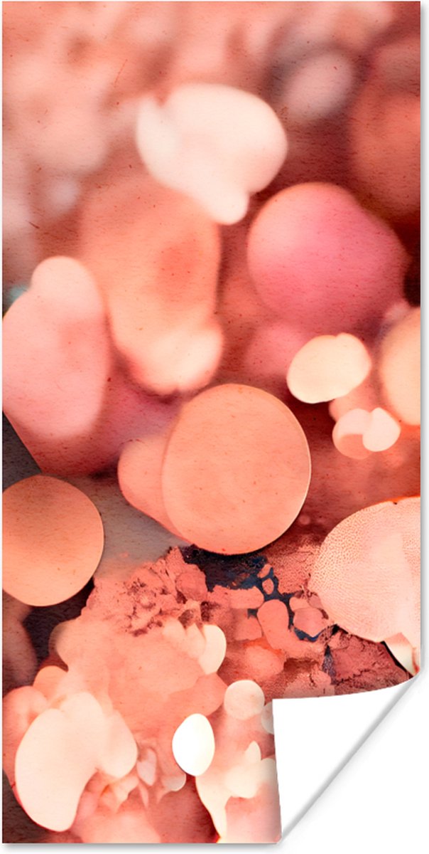 Poster Abstract - Glitter - Roze - Luxe - 20x40 cm