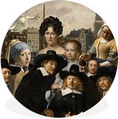 WallCircle - Wandcirkel ⌀ 90 - Kunst - Oude meesters - Collage - Ronde schilderijen woonkamer - Wandbord rond - Muurdecoratie cirkel - Kamer decoratie binnen - Wanddecoratie muurcirkel - Woonaccessoires