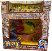 Piraten speelgoed set 17 delig compleet met piratenboot en uitkijktoren