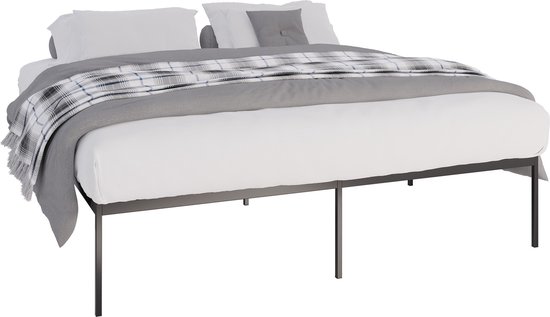 CLP Fargo Metalen bed - Bedframe - zwart 200x180x42 cm