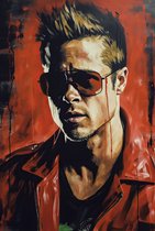 Brad Pitt Poster - Tyler Durden Poster - Film Poster - Abstract Portret - Movie Poster - Fight Club Poster - Poster Fight Club - 61x91 - Geschikt om in te lijsten