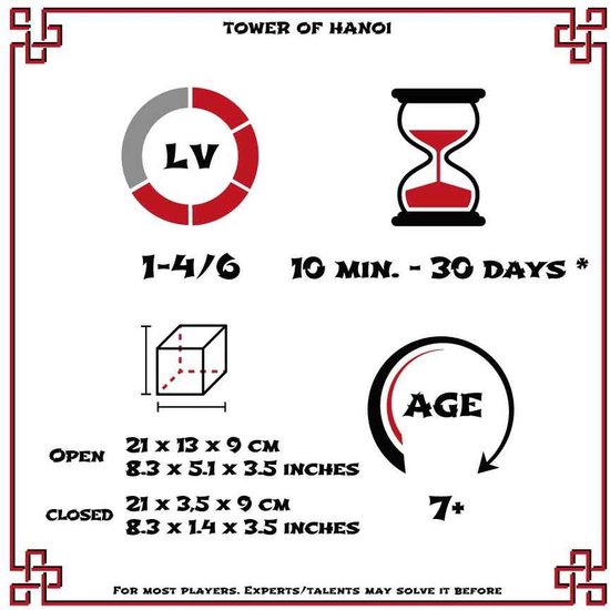 Thumbnail van een extra afbeelding van het spel Logica Giochi Houten Toren van Hanoi, X000MFVZ6T, 8,5×21,5x4cm