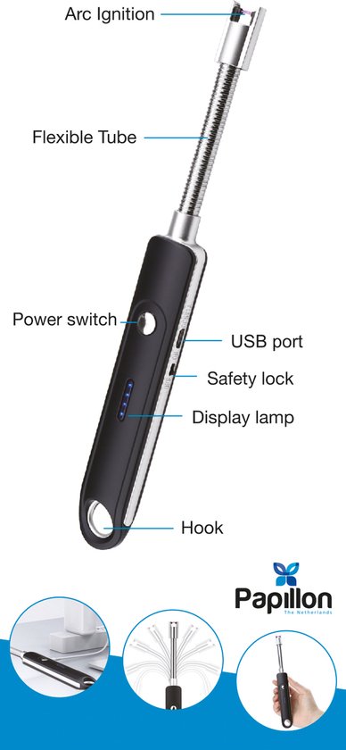 Briquet électrique rechargeable USB, briquet arc flexible 360